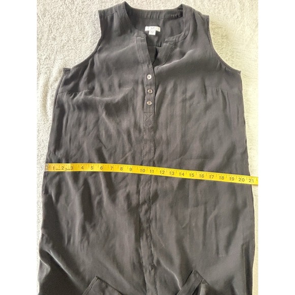 J-Jill Women's Tunic Black Dress Size Small with Pockets Sleeveless Summer Beach - Picture 9 of 13
